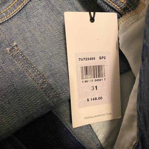 NWT 7 For All Mankind Easy Ruby Cut Off Shorts - Picture 8 of 8